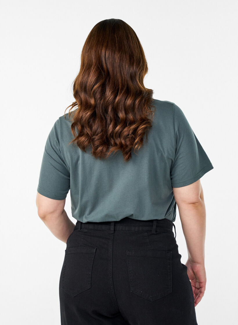 T-shirt met print, Groen, Model image number 2