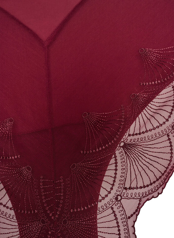 Culotte avec maille et finitions en dentelle brod&eacute;e, Bordeaux, Packshot image number 2