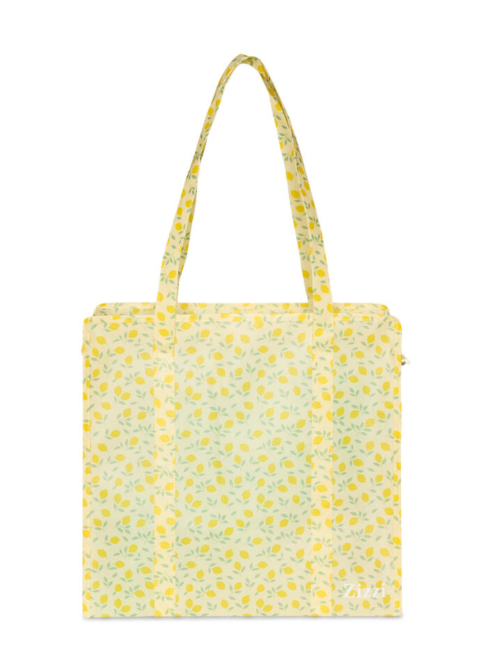 Shoppingtas met ritssluiting, Geel, Packshot image number 1