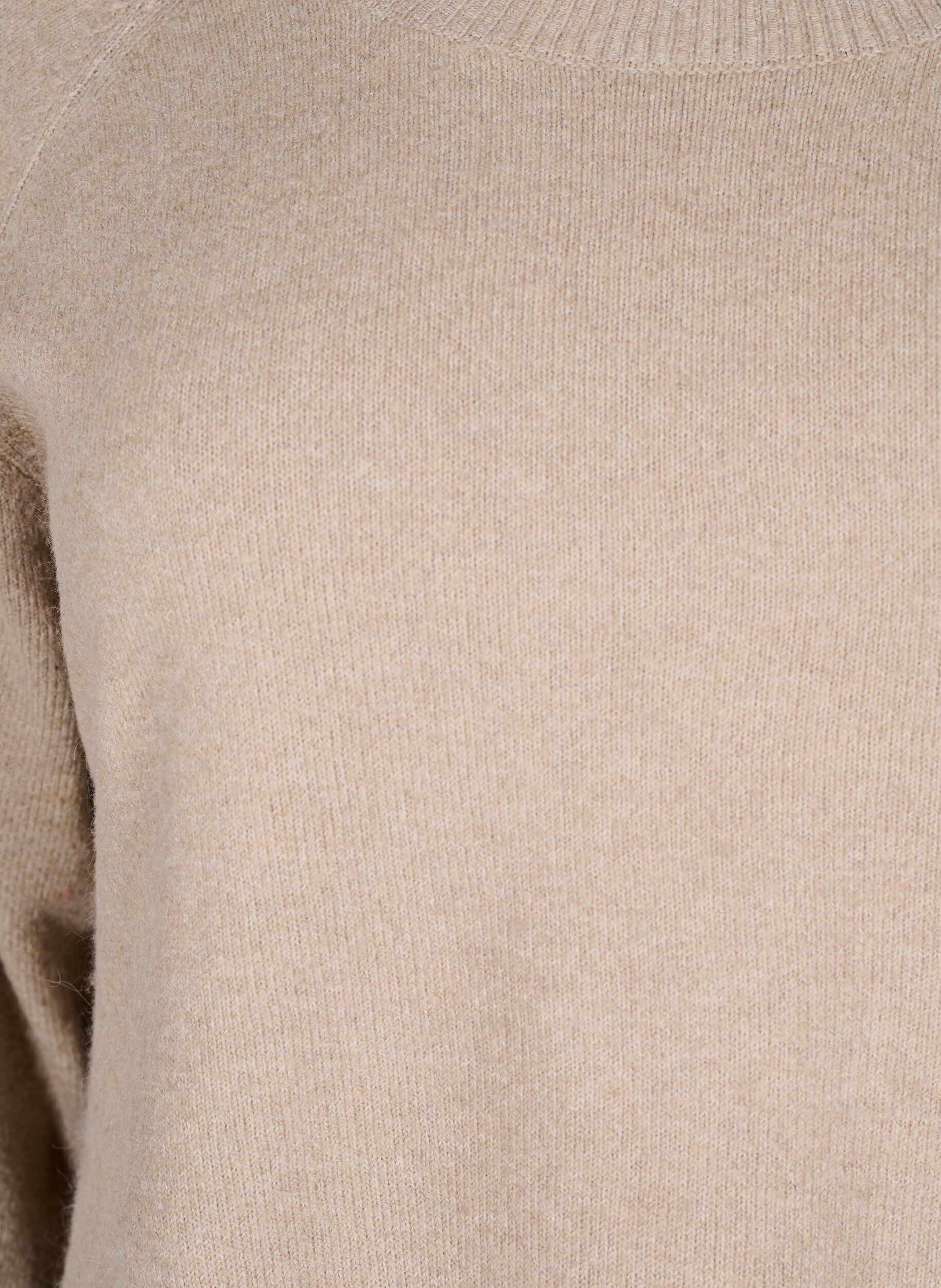 ZizziLange gebreide blouse met knoopdetail aan de zijkant, Simply Taupe Mel., Packshot image number 2