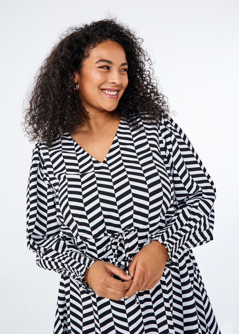 Robe avec ceintures à nouer à la taille, Noir, Image image number 0