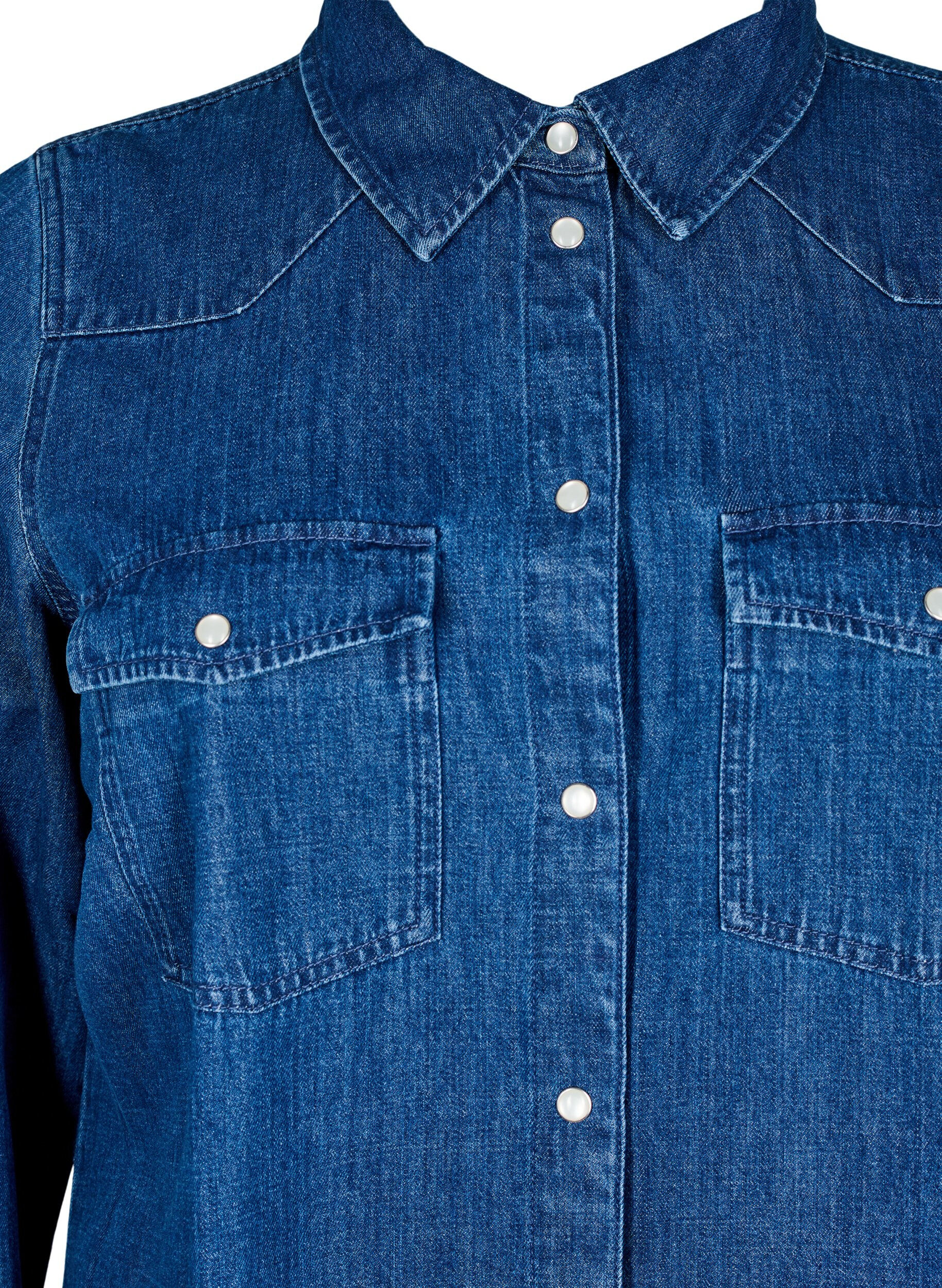 ZizziDenim jurk met knopen, Blauw, Packshot image number 2