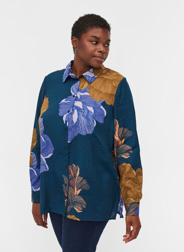 Viscose blouse met print, Reflecting Pond AOP, Model image number 0
