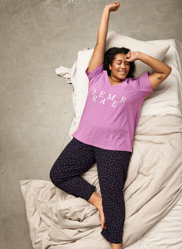Pantalon de pyjama en coton avec imprimé, Night Sky Dot, Image image number 0