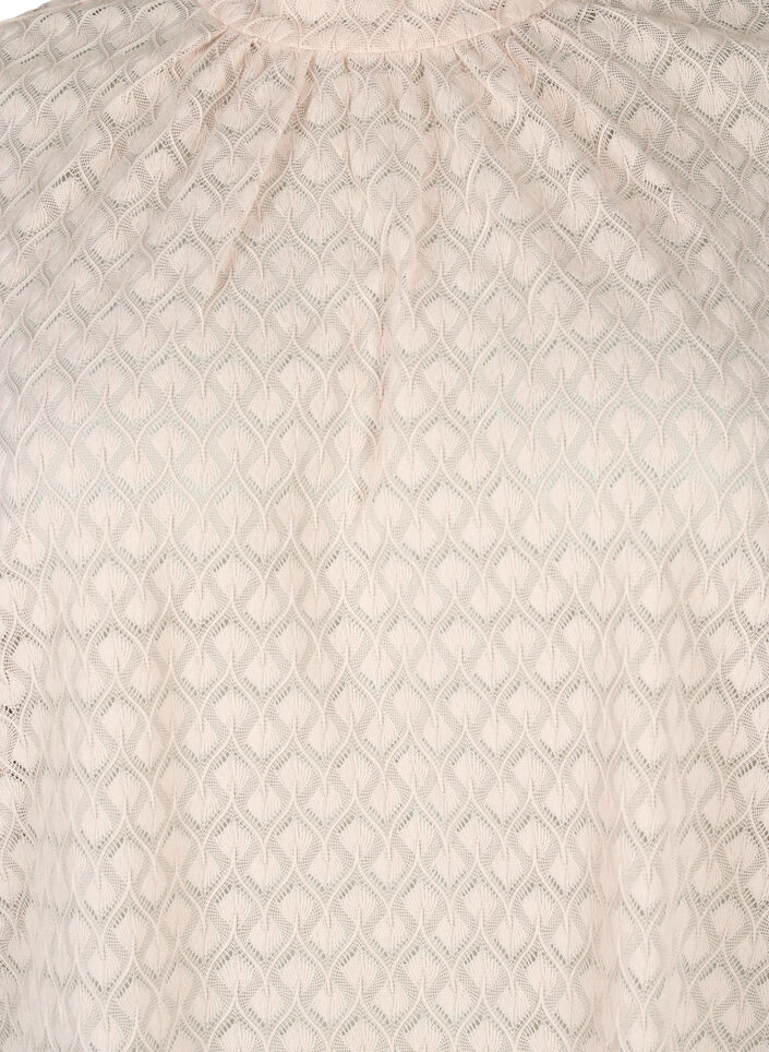 Blouse met lange mouwen en gedessineerde textuur, Whisper Pink, Packshot image number 2