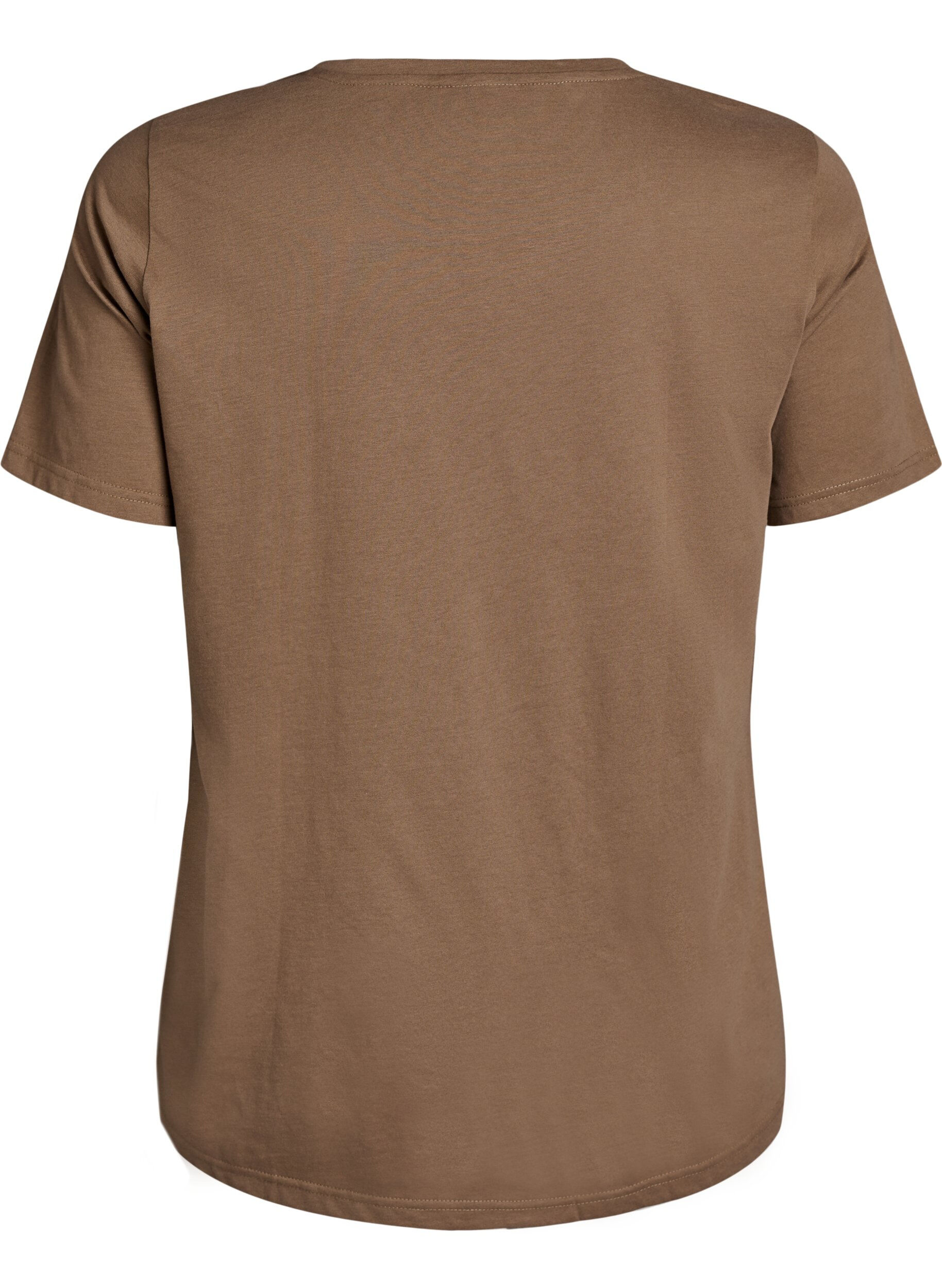 ZizziT-shirt met print, Bruin, Packshot image number 1