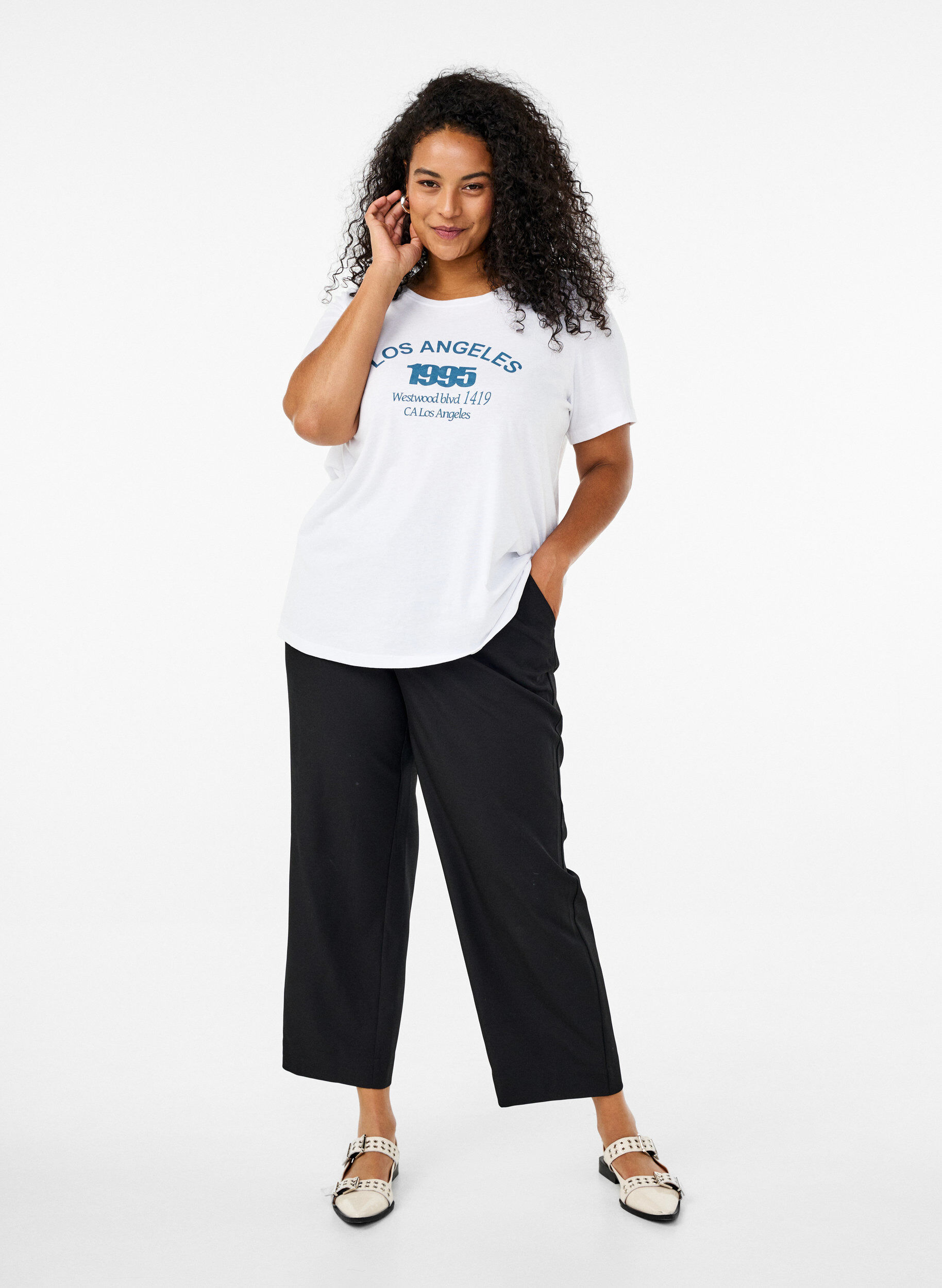 ZizziFLASH - T-shirt met motief, Wit, Model image number 1