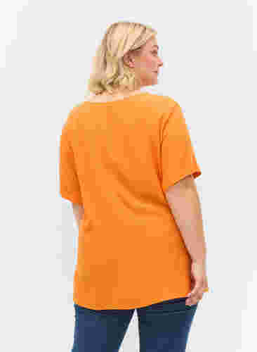 Viscose top met korte mouwen, Orange Peel, Model image number 1