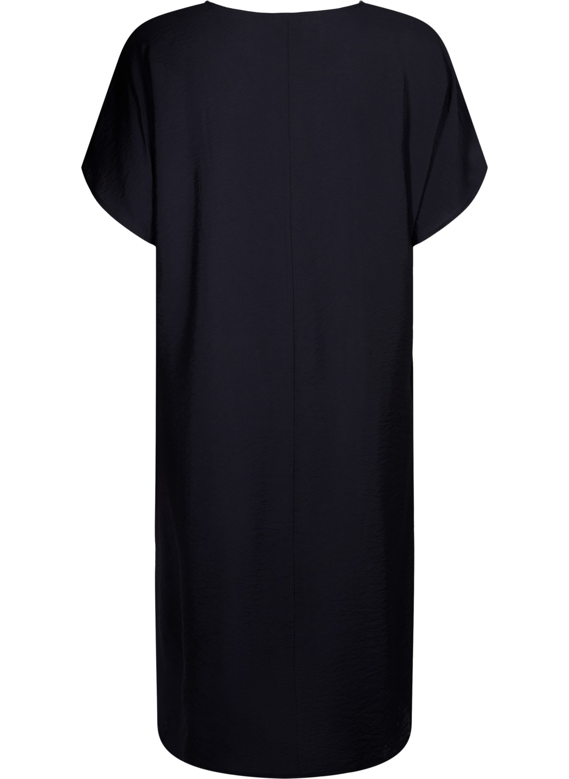ZizziJurk met V-hals van viscose, Zwart, Packshot image number 1