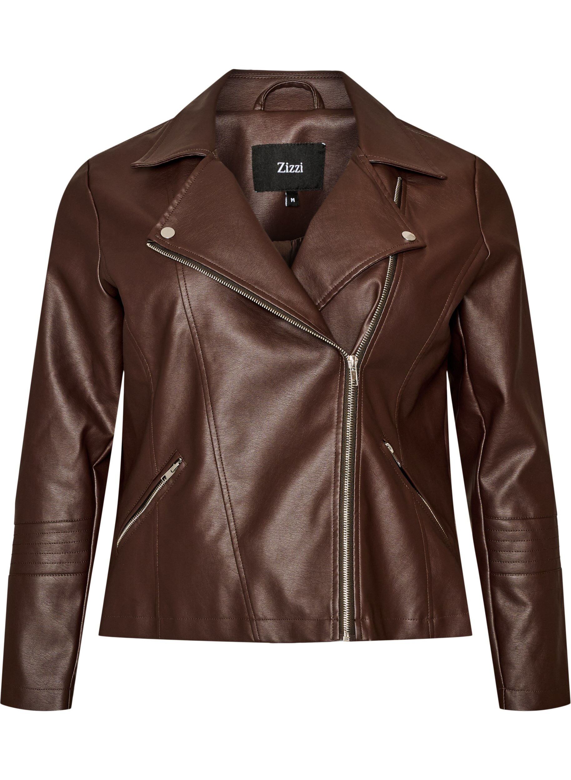 Veste biker en similicuir