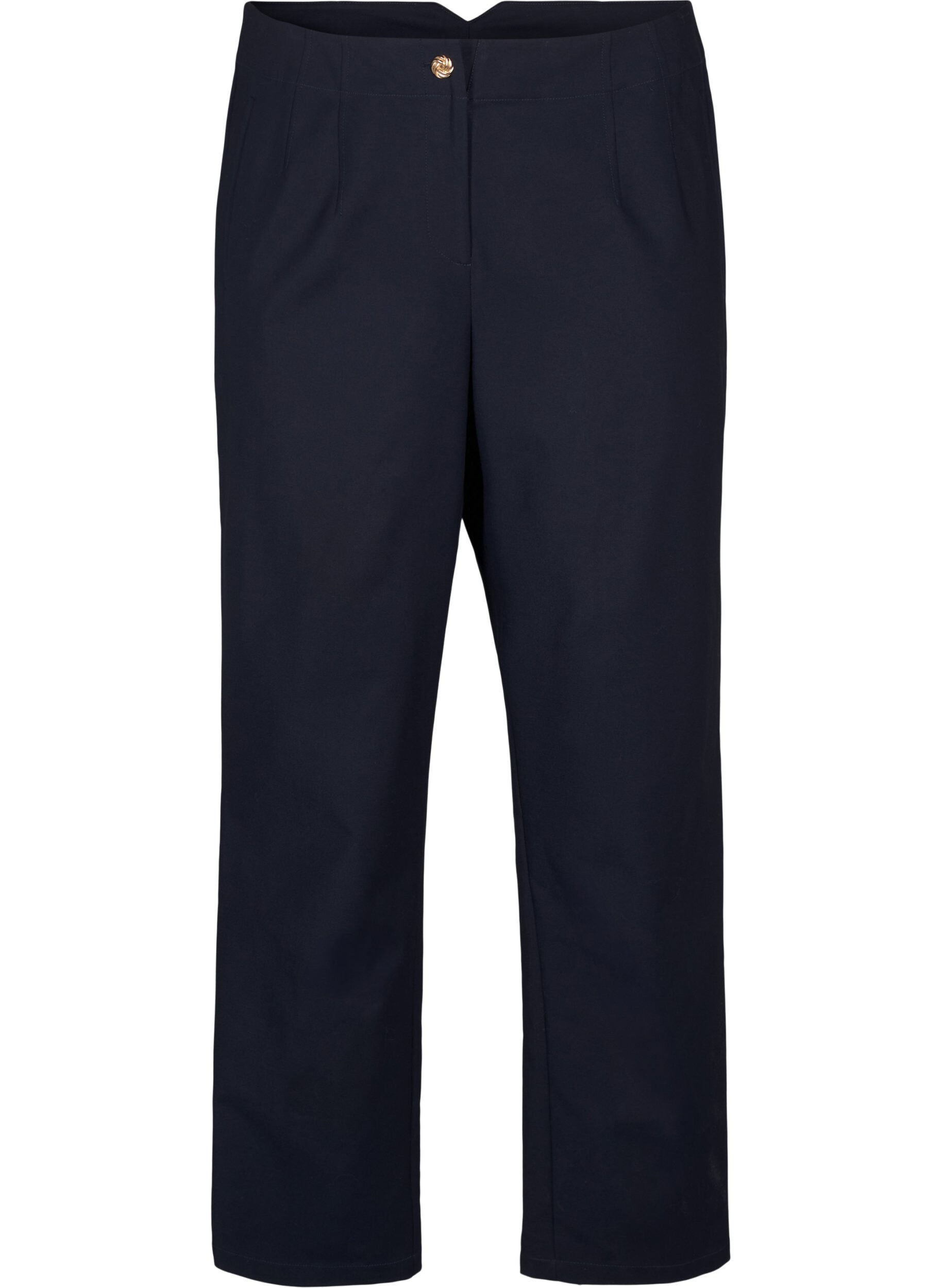 ZizziStraight fit broek met een hoge taille, Blauw, Packshot image number 0