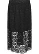 Jupe midi en dentelle avec taille &eacute;lastique, Noir, Packshot image number 0