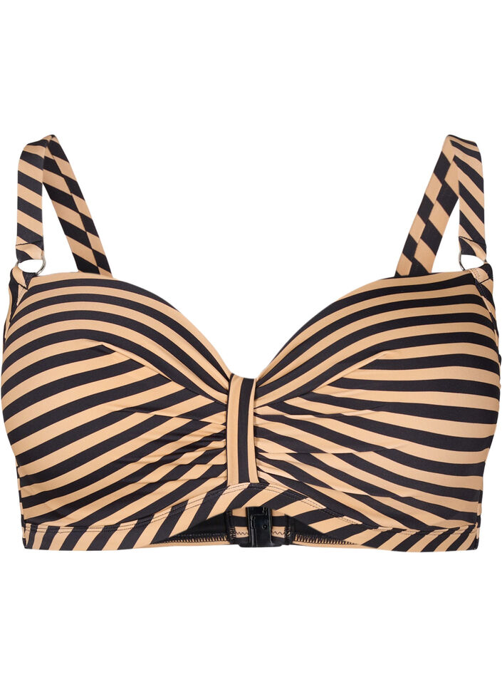 Haut de bikini avec armatures et imprim&eacute;, Camel, Packshot image number 0
