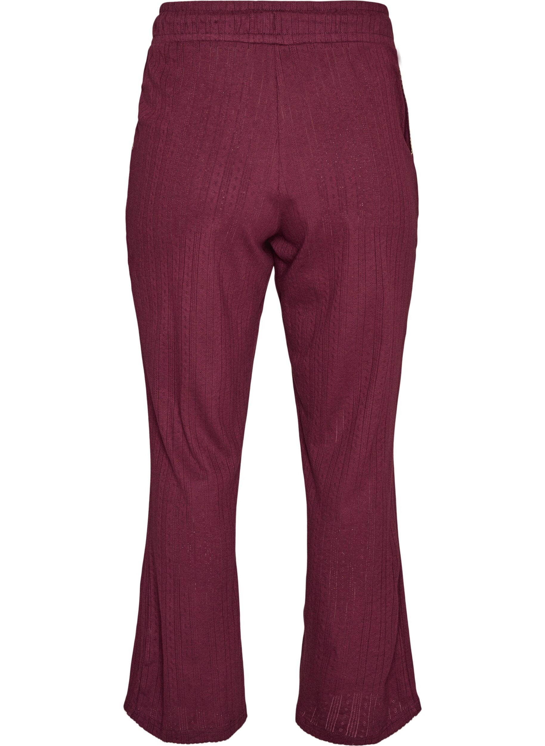 ZizziBas de pyjama en coton biologique avec broderie ajour&eacute;e, Bordeaux fonc&eacute;, Packshot image number 1