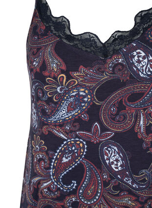 Robe de nuit en viscose avec imprimé et détails en dentelle, PAISLEY PRINT, Packshot image number 2