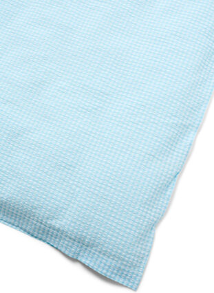 Parure de lit en coton à carreaux, Blue/White Check, Packshot image number 2
