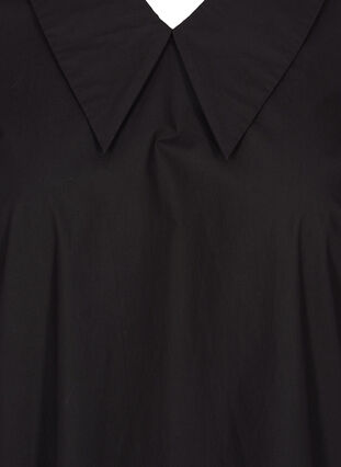 Tunique en coton à grand col, Black, Packshot image number 2