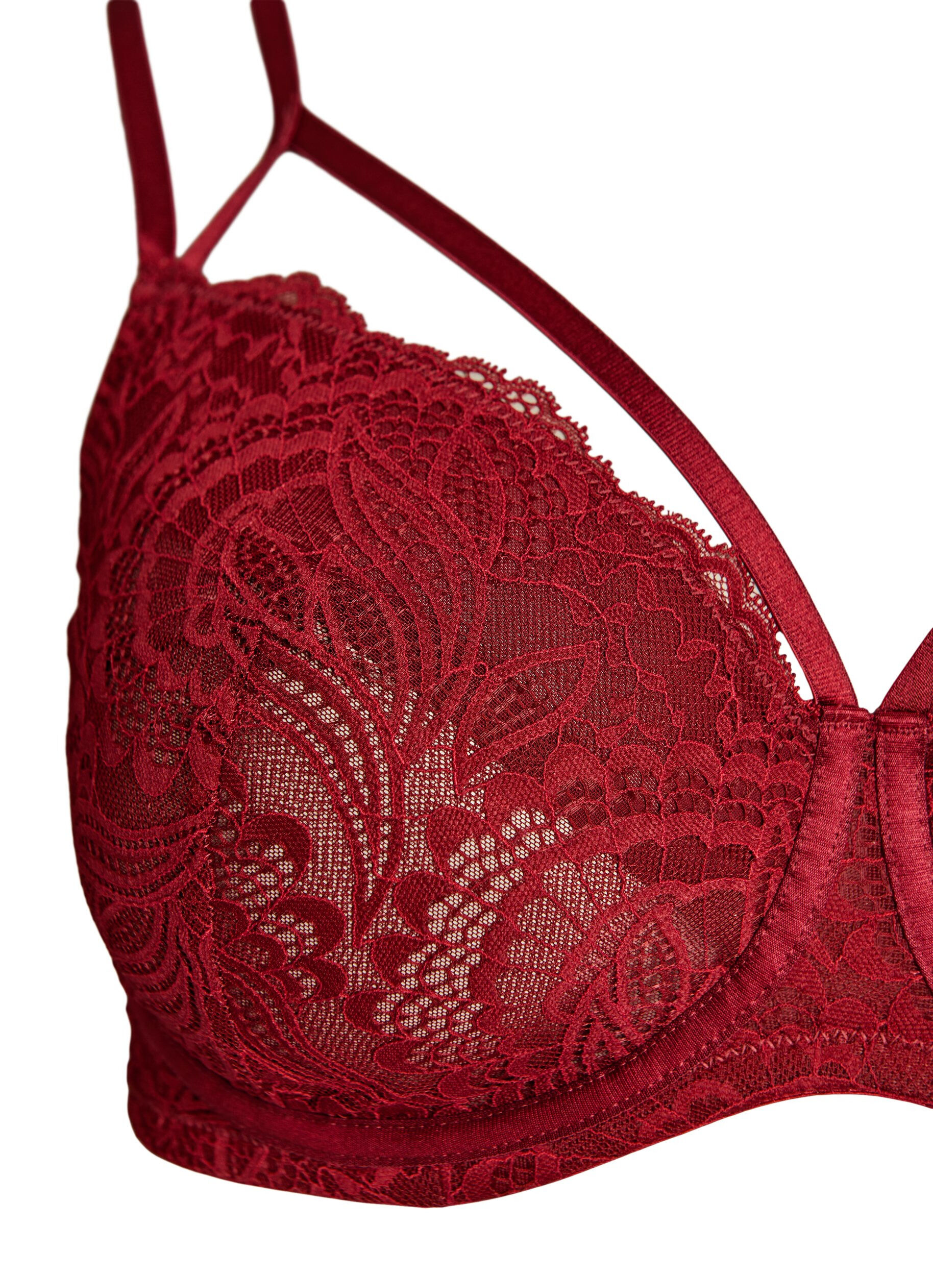 ZizziSoutien-gorge embo&icirc;tant avec dentelle et doubles bretelles, Noir, Packshot image number 2