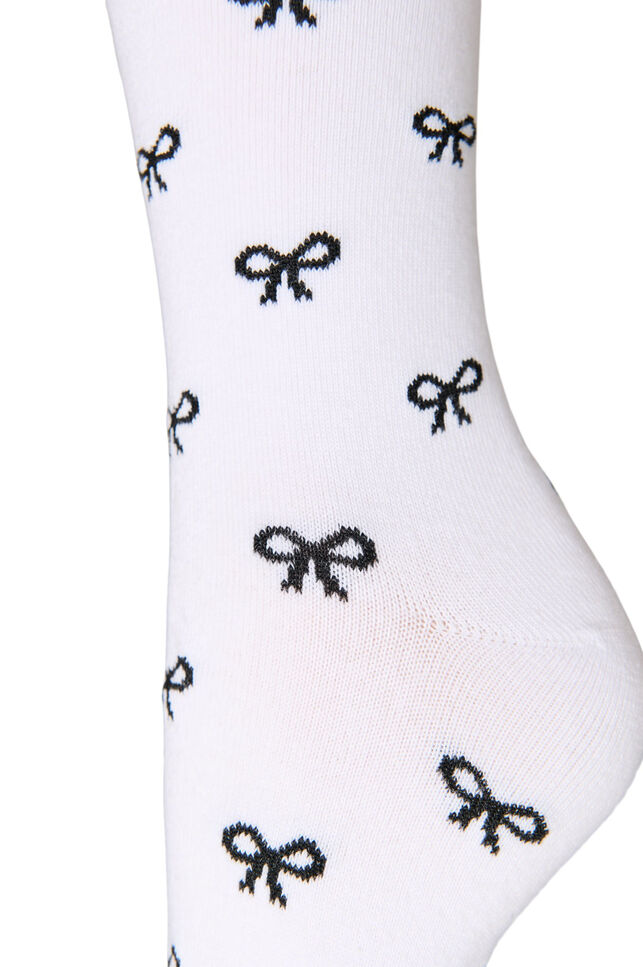 Chaussettes en coton &agrave; motifs, Blanc, Packshot image number 2
