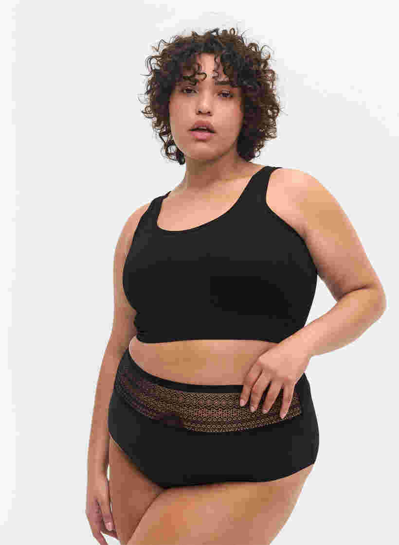 Culotte avec taille extra haute, Black, Model image number 0