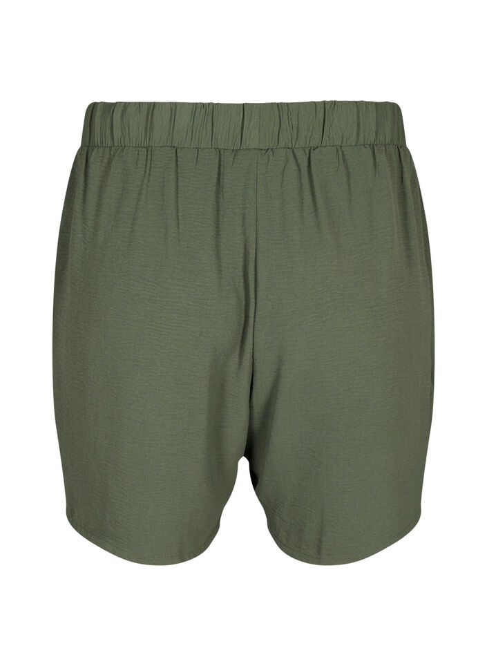 Korte broek met zakken en elastische tailleband, Groen, Packshot image number 1