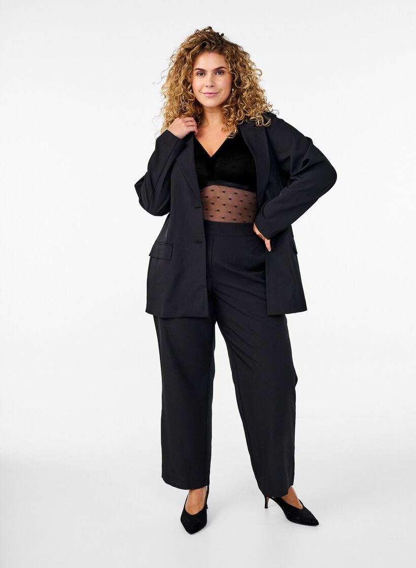 Body avec maille à pois et coussinets amovibles, Black, Model image number 4