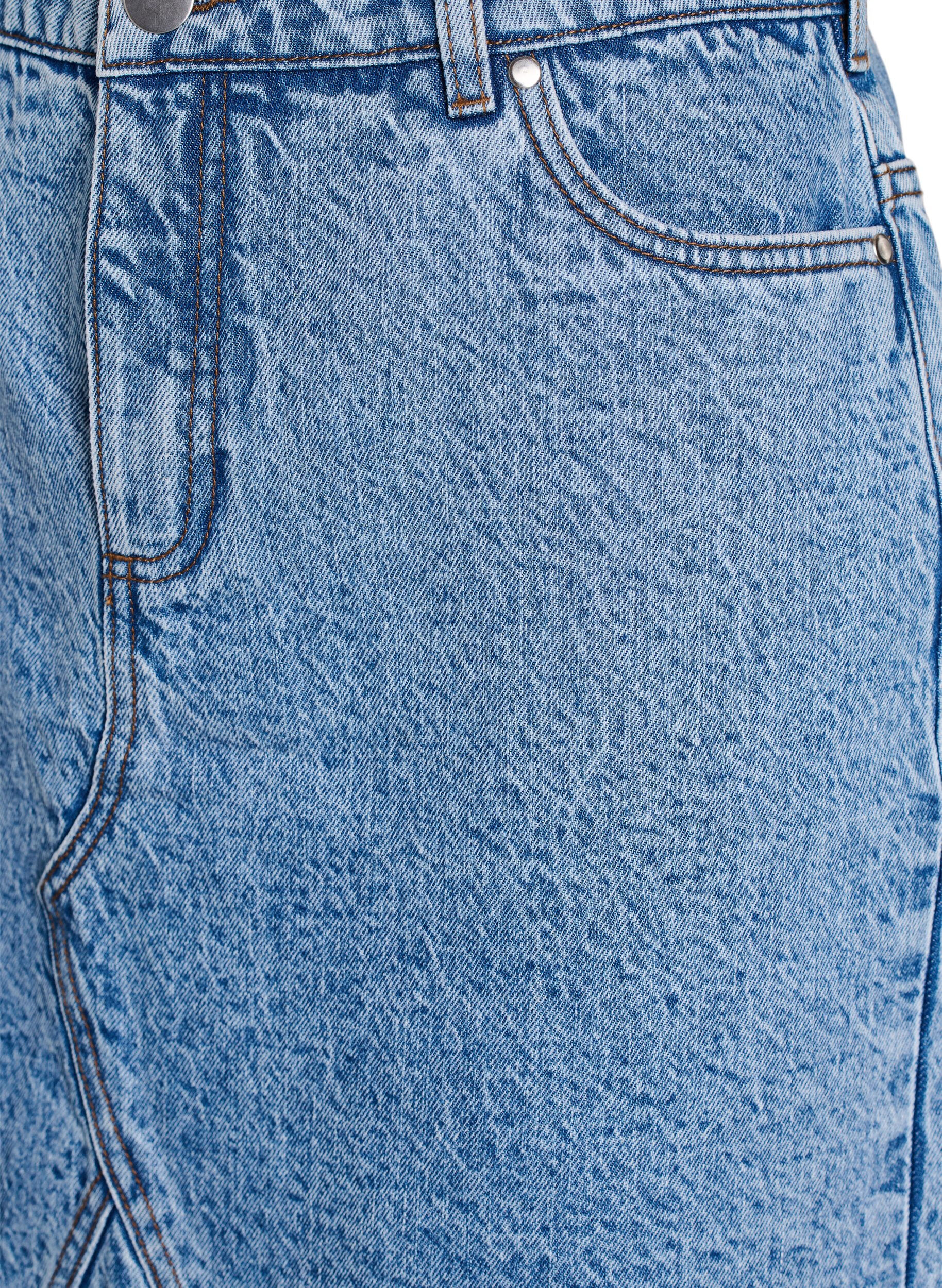 Zizzi Jupe courte en jean avec poches, Bleu Clair, Packshot image number 2