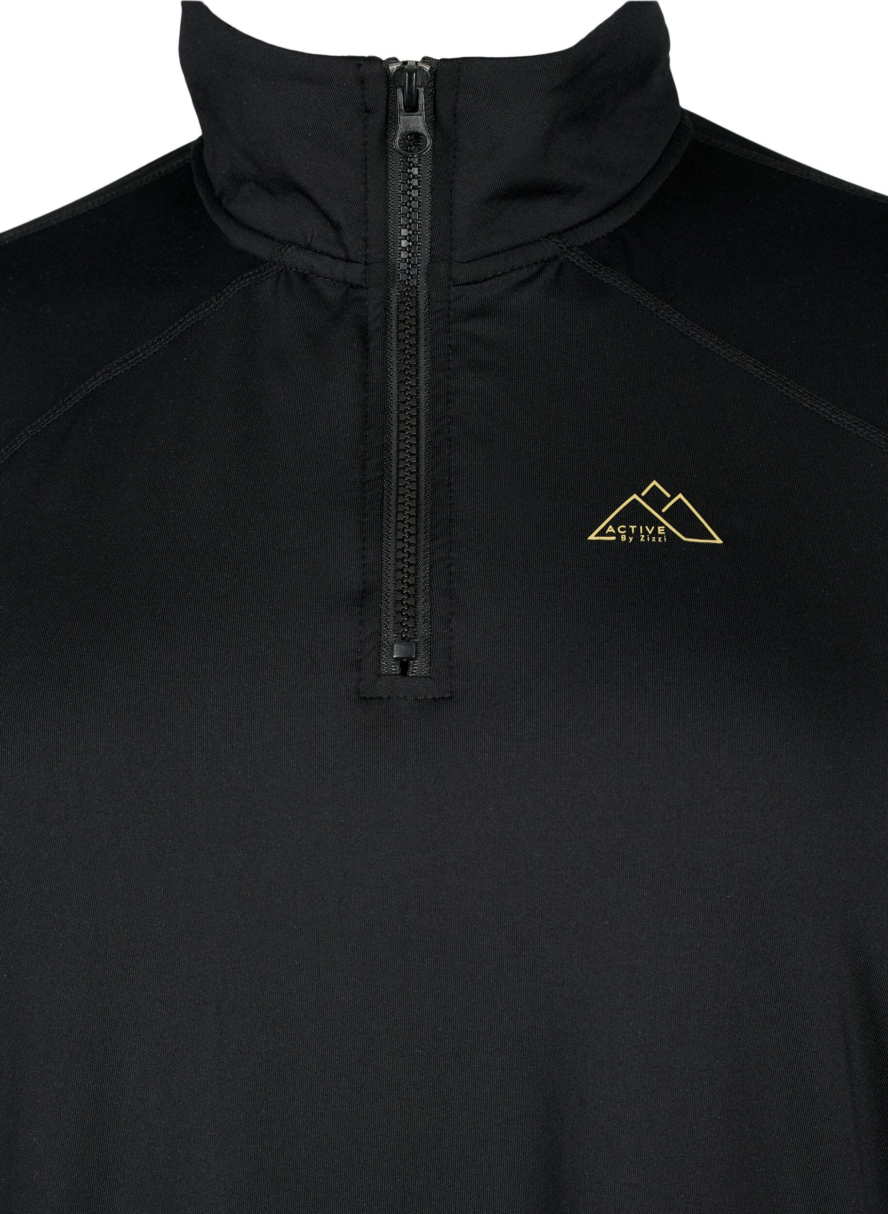 ZizziBlouse voor onder een trui met zakken en mesh, Black, Packshot image number 2