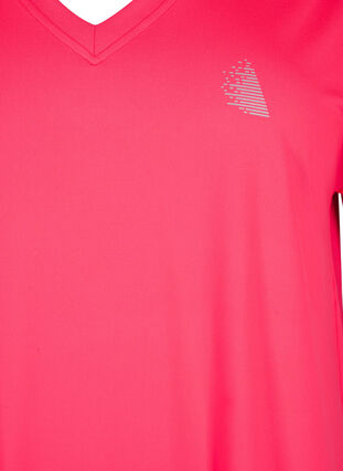 T-shirt de sport ample avec col en V, Neon Diva Pink, Packshot image number 2