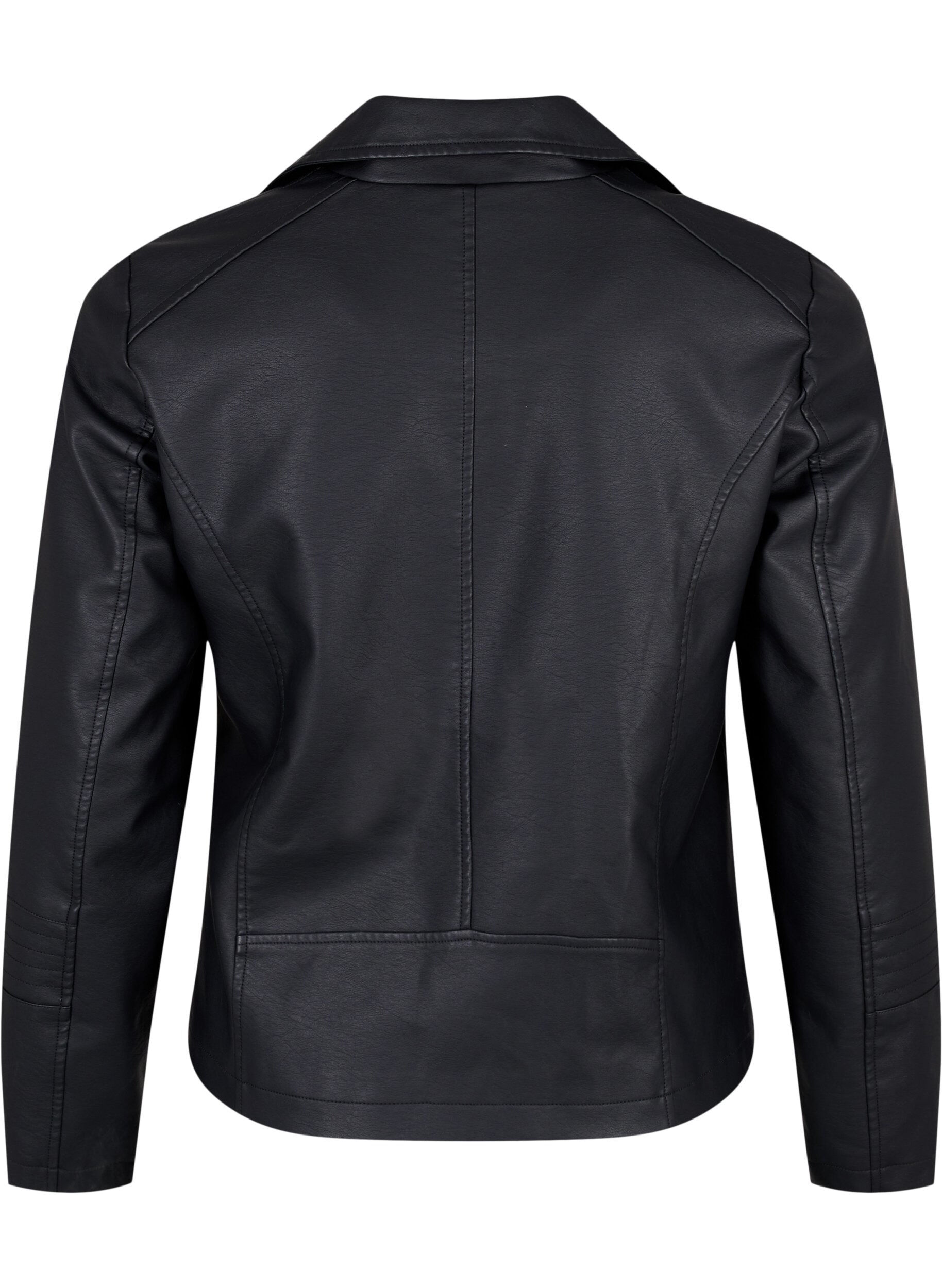 ZizziImitatie leren bikerjas, Zwart, Packshot image number 1