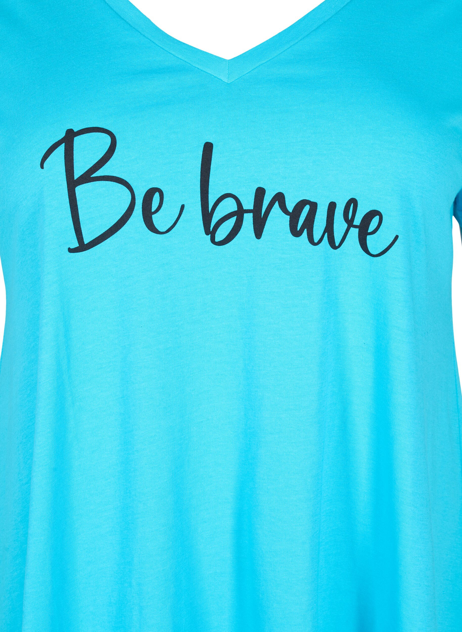 ZizziKatoenen T-shirt met korte mouwen, Blue Atoll W. Be, Packshot image number 2