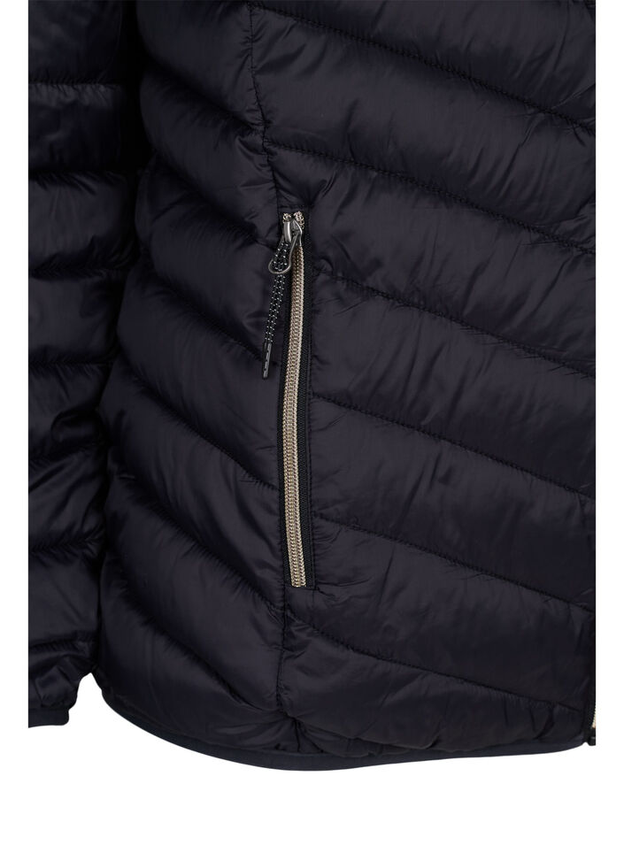 Doudoune l&eacute;g&egrave;re matelass&eacute;e &agrave; capuche, Noir, Packshot image number 3