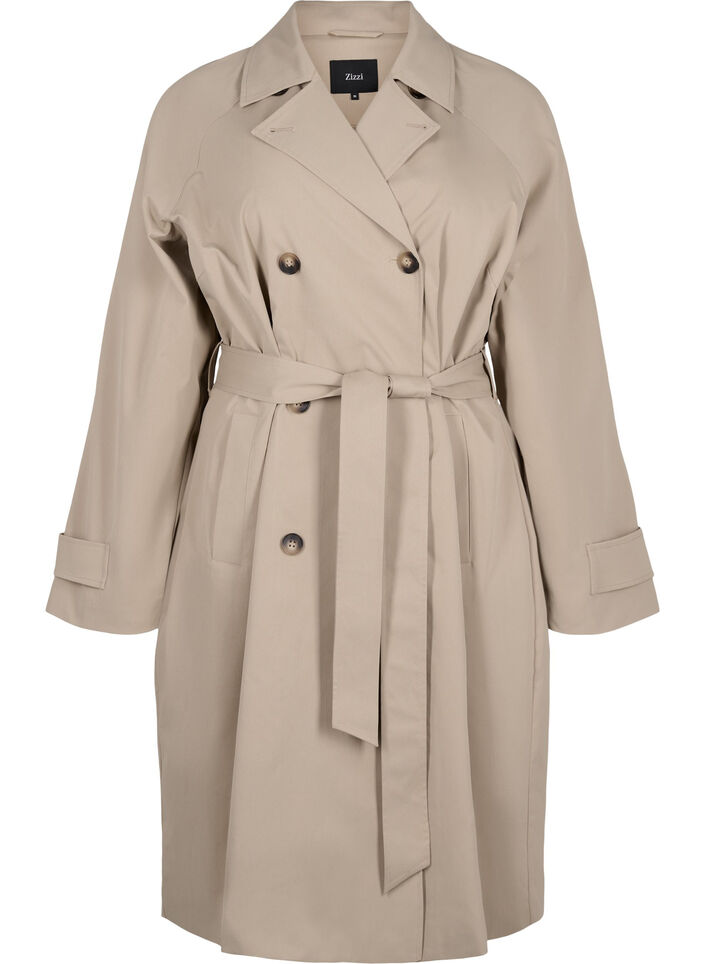 Trench coat long classique avec ceinture, Chinchilla, Packshot image number 0