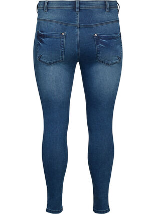 Cropped Amy jeans met rits, Dark blue denim, Packshot image number 1
