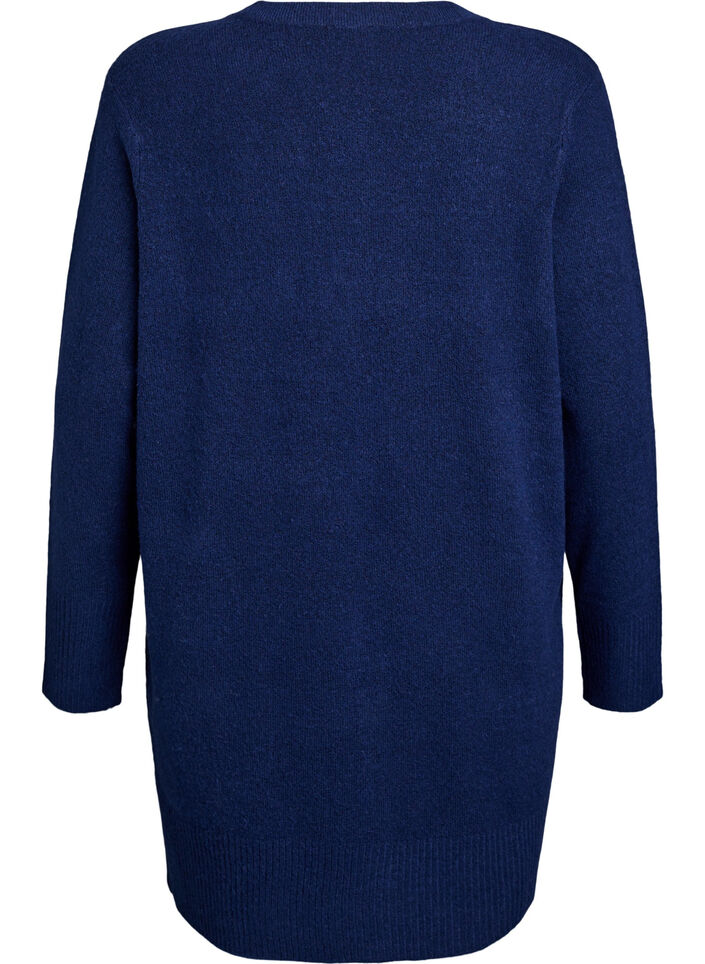 Cardigan en tricot c&ocirc;tel&eacute; avec poches, Bleu, Packshot image number 1