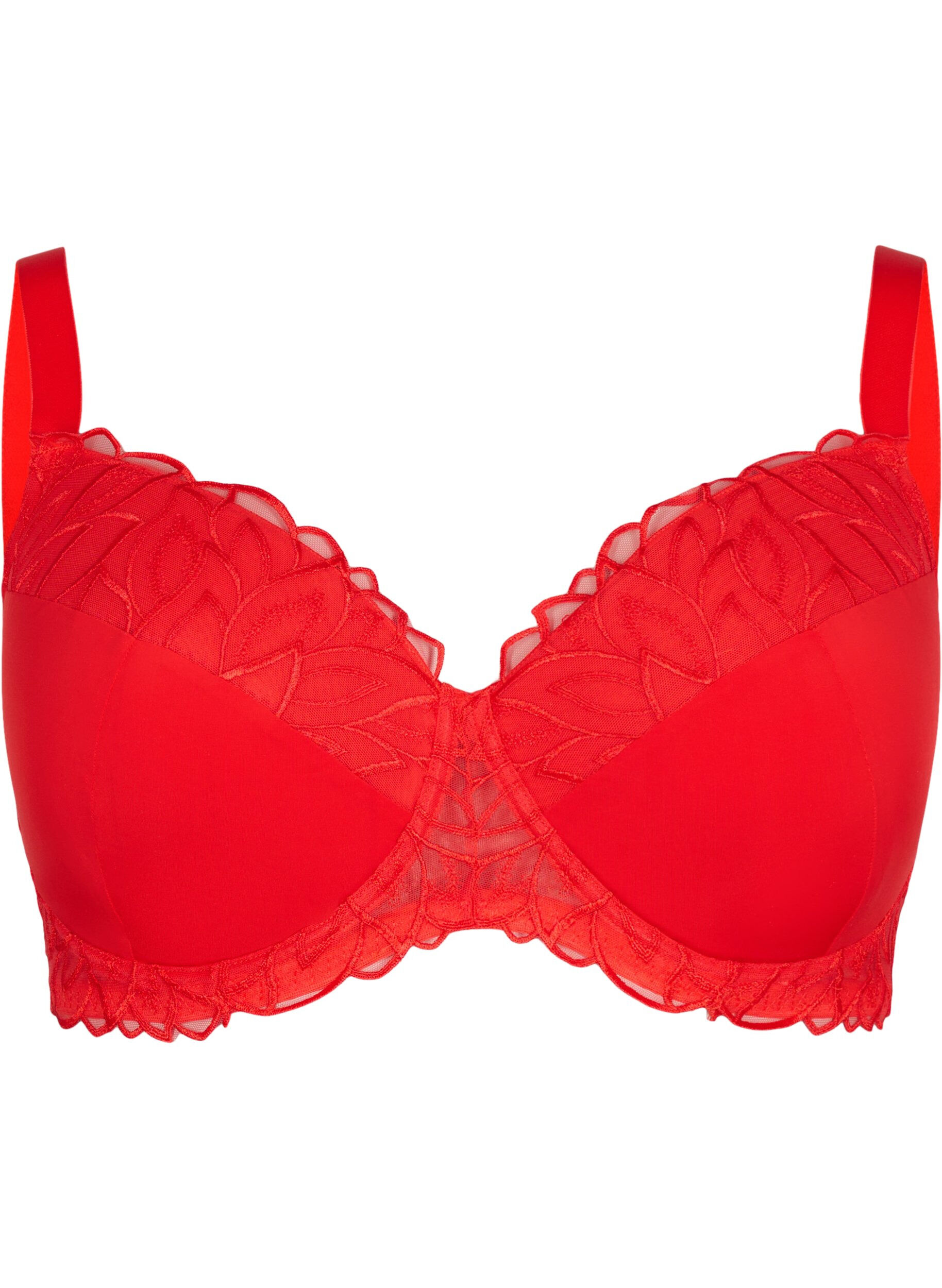 Zizzi Soutien-gorge rembourr&eacute; avec dentelle, Salsa, Packshot image number 0