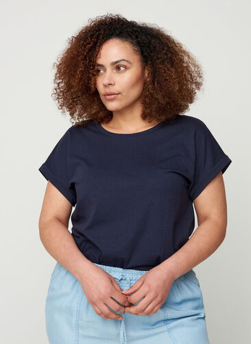 T-shirt en mélange coton, Night Sky Mel., Model image number 0
