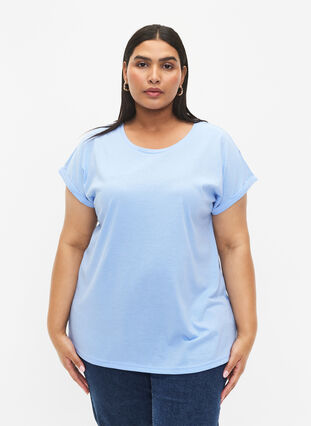 T-shirt à manches courtes en mélange de coton, Serenity, Model image number 0