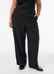 Pantalon tailleur large &agrave; taille haute, Noir, Model image number 2