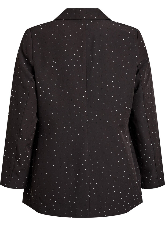 Blazer met strass-steentjes, Zwart, Packshot image number 1