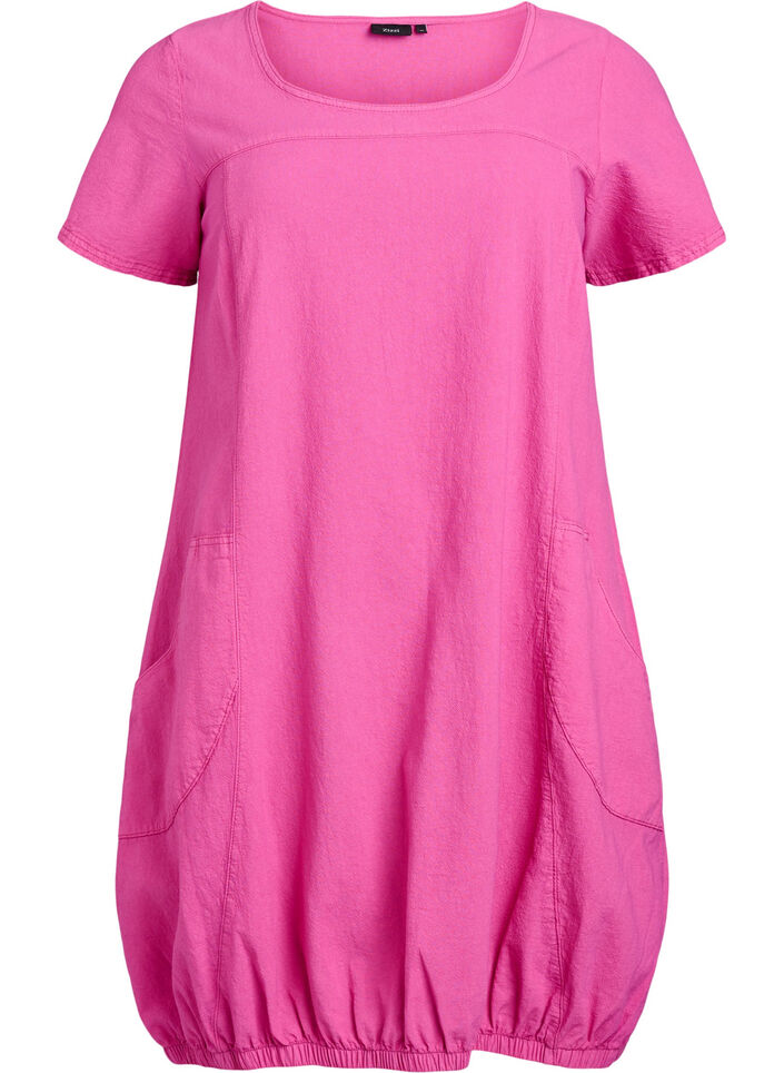 Robe en coton &agrave; manches courtes, Rose, Packshot image number 0