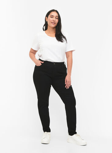 Slim-fit Emily jeans met normale taille, Black, Model image number 0