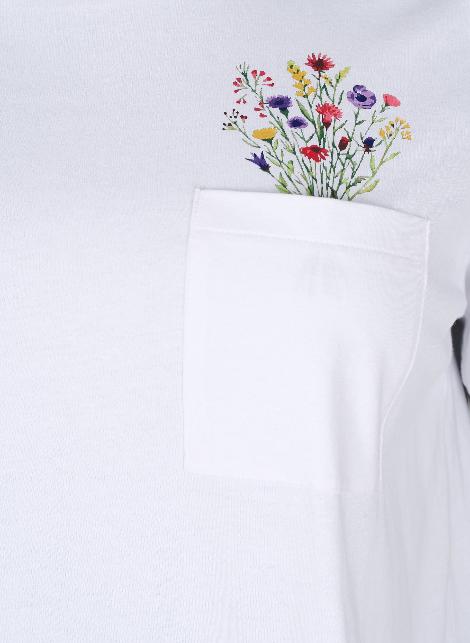 ZizziT-shirt met borstzakje, Wit, Packshot image number 2