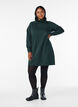 FLASH - Kort sweatshirt jurk met hoge kraag en zakken, Groen, Model image number 1