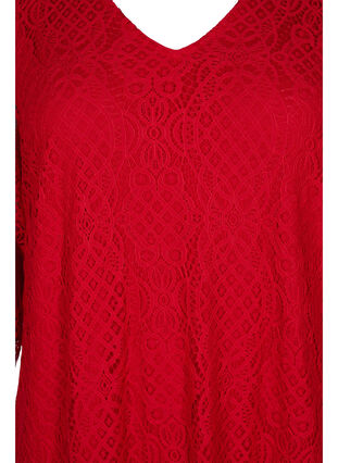 Robe en dentelle à manches 3/4, Tango Red, Packshot image number 2