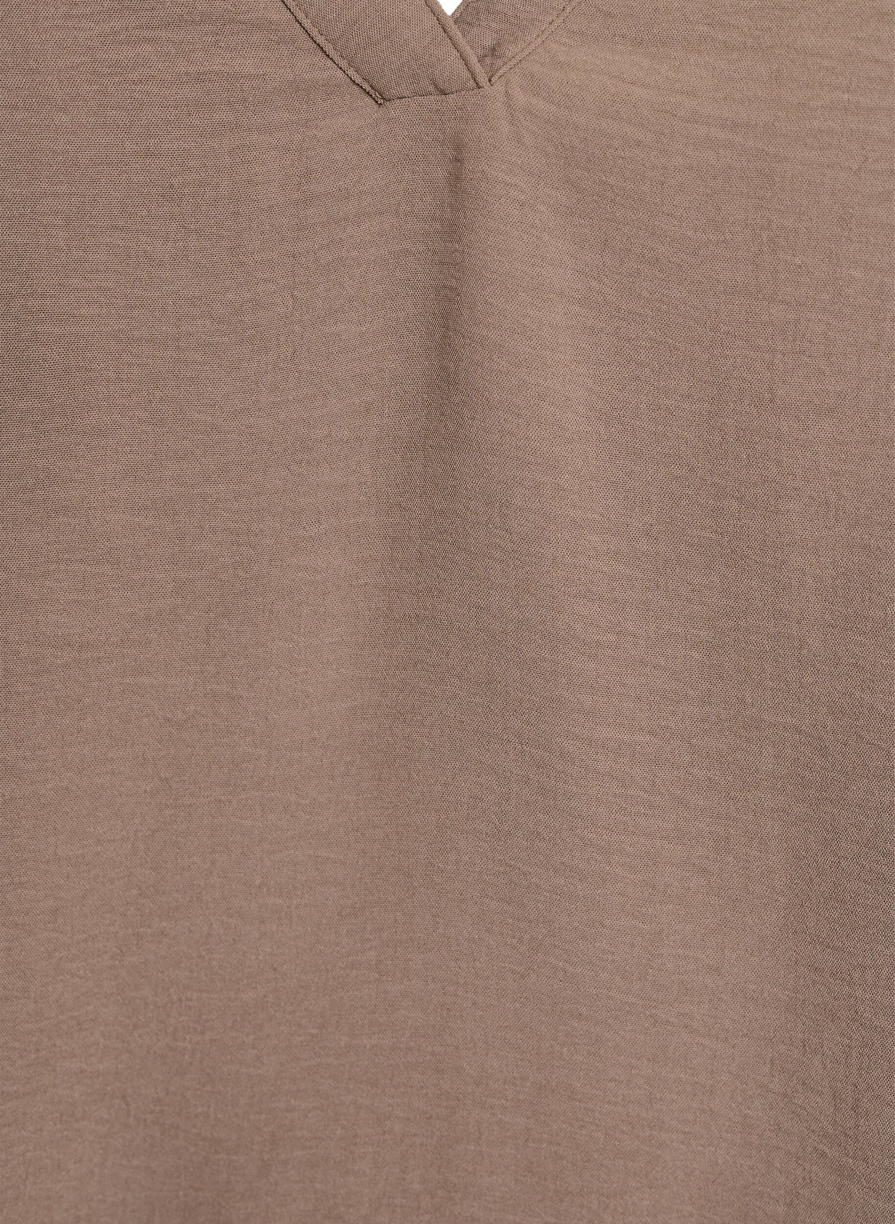 ZizziMouwloze top met kreukeffecten, Bruin, Packshot image number 2