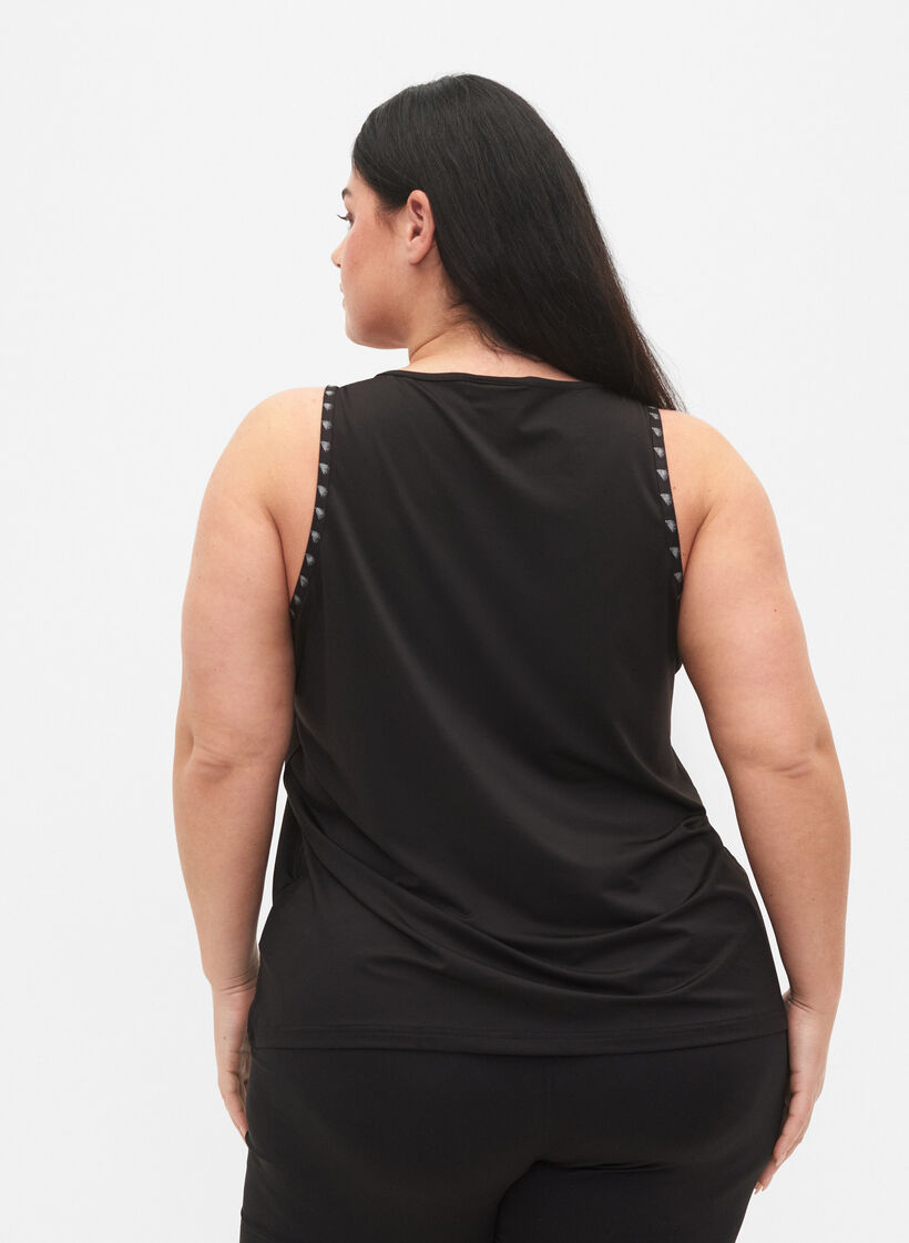 Effen kleur sport topje, Black, Model image number 1