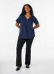 T-shirt met knoopdetail, Blauw, Model image number 1