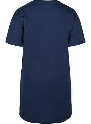 Robe t-shirt en coton avec détails imprimés, Navy Blazer, Packshot image number 1