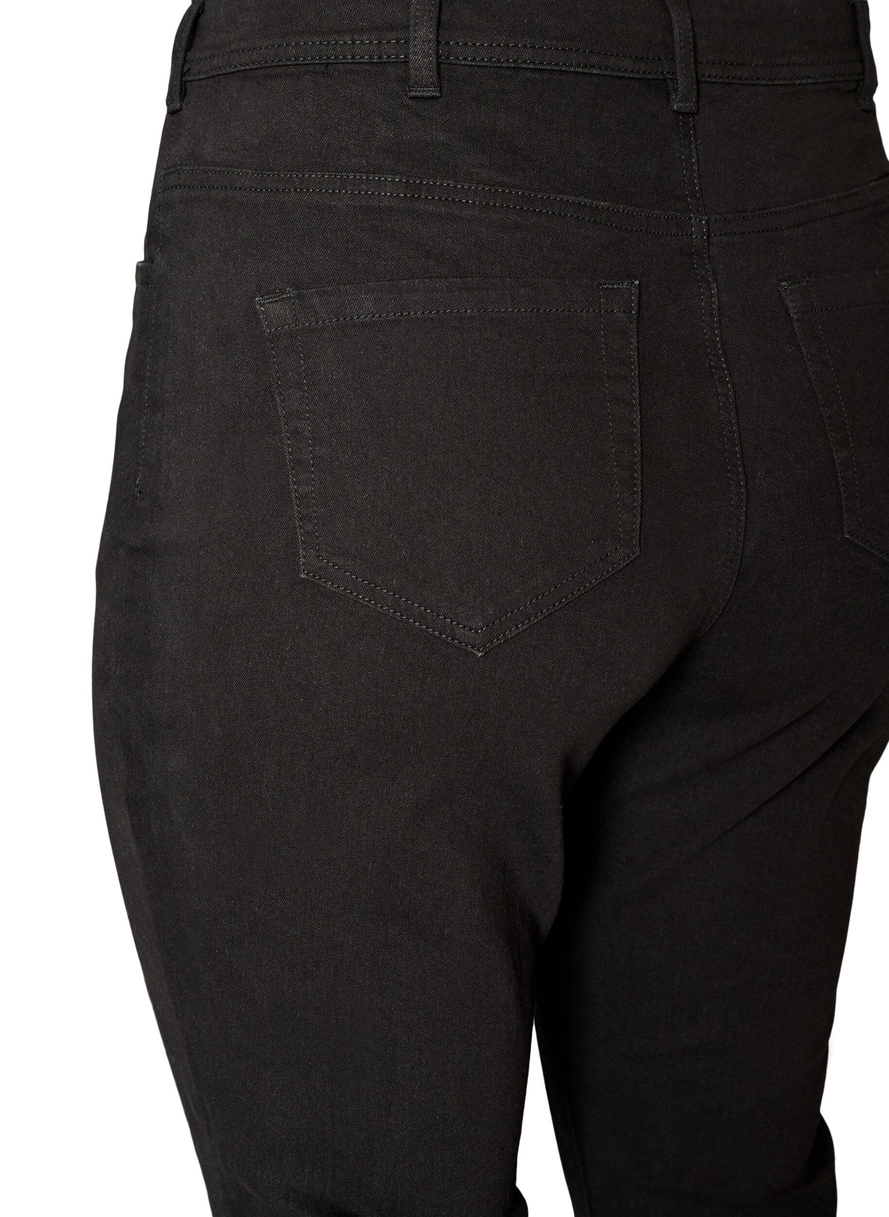 ZizziHoog getailleerde jeans met bootcut, Zwart, Packshot image number 3
